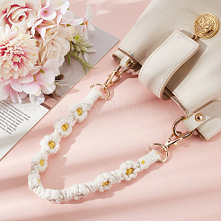 Umhängeband mit gewebter Blume aus Polyester&nbsp;HJEW-WH20010-03G-01