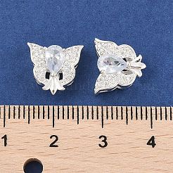 Perles de placage en laiton avec zircone cubique de micro pave&nbsp;KK-F879-08S