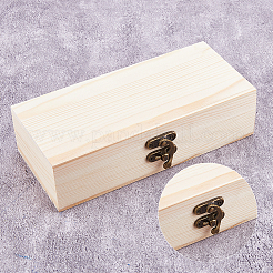 Rechteckige unfertige Aufbewahrungsboxen aus Holz zum Basteln&nbsp;CON-WH0095-57