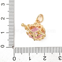Pendentifs avec zircon cubiques à micro-pavés en laiton&nbsp;KK-F917-08G-02
