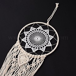 Decorazioni da appendere alla parete in cotone macramè con rete intrecciata a fiori&nbsp;PW23021575079