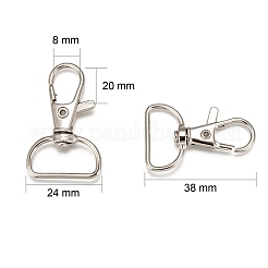 Anneaux pivotants en alliage de zinc fermoirs à pince de homard&nbsp;E341-8