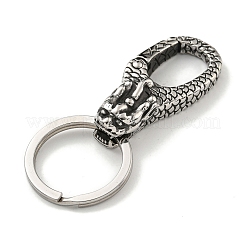 Accessori in acciaio inossidabile chirurgico 316 in stile tibetano con portachiavi in acciaio inossidabile 304&nbsp;FIND-Q101-09AS-04