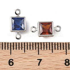 Ciondoli a connettore quadrato in ottone con pavé di zirconi cubici Shegrace&nbsp;XGRQ2O044-440P