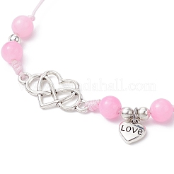 Pulseras de cuentas trenzadas de jade blanco teñido natural&nbsp;BJEW-JB09823-05