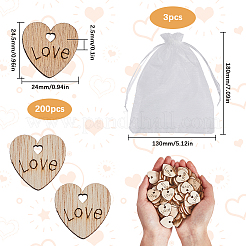 200 cuore di nozze in legno Mr & Mrs Love&nbsp;WOOD-SP0001-30