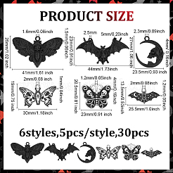 30pcs 6 Arten Halloween-Legierungs-Emaille-Anhänger&nbsp;ENAM-ME0001-26