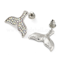 Ohrstecker aus Legierung mit Strassen und 925 Stift aus Sterlingsilber&nbsp;EJEW-E146-11P