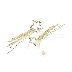 Lange baumelnde Ohrstecker mit klarem Zirkonia und Kristall-Strassen&nbsp;EJEW-C037-06A-LG