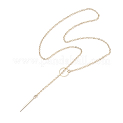 2 Stück 2 Farben 304 Edelstahl & Messing Kabelkette Lariat Halsketten-Sets&nbsp;NJEW-JN05147