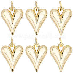 10 ciondolo a forma di cuore in ottone&nbsp;KK-BBC0021-64