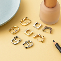 4 paire de boucles d'oreilles créoles en alliage et laiton&nbsp;EJEW-GO0007-010