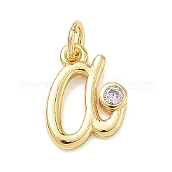 Breloques en laiton avec zircone cubique de micro pave&nbsp;KK-D289-66G