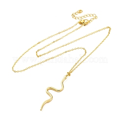 Collane a catena con ciondolo a forma di serpente in ottone per donna&nbsp;LS-NJEW-S438-01B-G