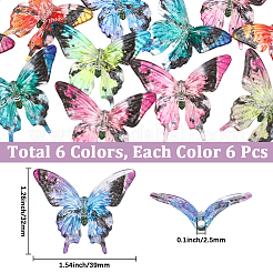 36 perle acrylique transparente imprimée en 6 couleurs&nbsp;OACR-PA0002-17