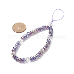 Rondelle in vetro e argilla polimerica perline con strass per telefono catene da polso&nbsp;HJEW-JM00877-05