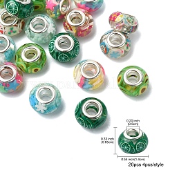 20 Stück 5 Farben transparentes Harz europäische Unterlegscheibe-Perlen&nbsp;RPDL-YW0001-13A