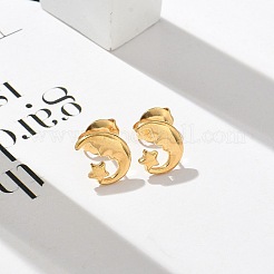 Orecchini a bottone in acciaio inossidabile 304 per donna&nbsp;STAS-Z117-17G-03