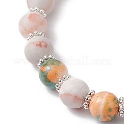 Braccialetti elastici con perline rotonde in pietre preziose naturali e sintetiche miste satinate per donne e uomini&nbsp;BJEW-JB12471-03
