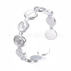 Bague de manchette ouverte ronde et plate en acier inoxydable 304 anti-ternissement&nbsp;RJEW-T023-65P
