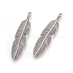 Pendente grande piuma in lega stile tibetano&nbsp;LS-TIBEP-A12720-AS-NR