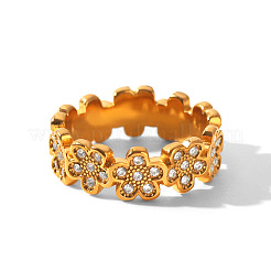 Anillos de dedo de acero inoxidable 304 con micropavé de circonita cúbica&nbsp;WGEDC70-01
