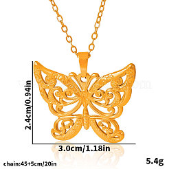 Colliers avec pendentif papillon creux en acier inoxydable 304 pour femmes&nbsp;ZP3082-2