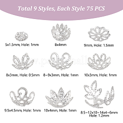 675 pièces 9 styles de capuchons de perles en fer&nbsp;IFIN-GA0001-68