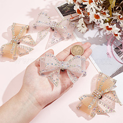 4 Stück 2 Farben Bowknot Polyester Strass Schuhdekorationen&nbsp;AJEW-HY0001-80B