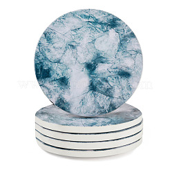 6 posavasos redondo de mármol y corcho&nbsp;AJEW-TA0816-005