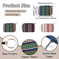 6 portafogli in cotone con motivo a righe in stile bohémien&nbsp;ABAG-TA0001-83