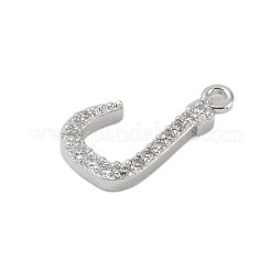 Colgantes de circonita cúbica transparente micro pavé de latón chapado en rack&nbsp;KK-A224-03P-P