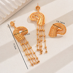 Vintage-Set aus ausgehöhltem Muschelring und Quastenohrringen aus Legierung für Damen&nbsp;LS-CY8500