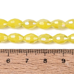 Chapelets de perles en verre opaque de couleur unie&nbsp;LS-GL-N002-01A-B02