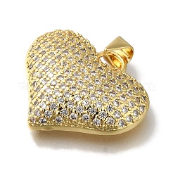 Pendentif en laiton plaqué en forme de cœur&nbsp;KK-U019-18G-01