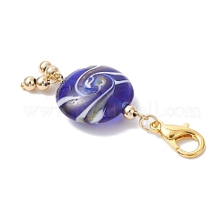 Pendentif décoratif rond et plat en verre fait main&nbsp;HJEW-JM03812