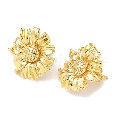 Aretes de latón con forma de girasol&nbsp;EJEW-F389-08G