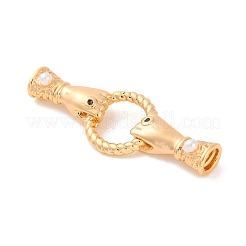 Fermoirs repliables en laiton micro pave zircone cubique transparente&nbsp;KK-C076-01G