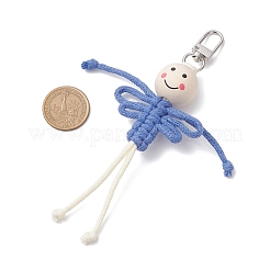 4 pièce de décorations de pendentif humain en fil de coton&nbsp;HJEW-TA00400