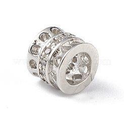 Placcatura a cremagliera in ottone micro pavé di perline in stile europeo di zirconi cubici trasparenti&nbsp;KK-C019-31P