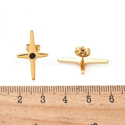 Boucles d'oreilles à tige en acier inoxydable 304 avec croix&nbsp;EJEW-F361-07G