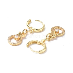 Anello in zirconi trasparenti con orecchini a cerchio pendenti a farfalla&nbsp;EJEW-B017-08G