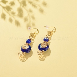 Orecchini pendenti malocchio di lampwork&nbsp;EJEW-JE04918