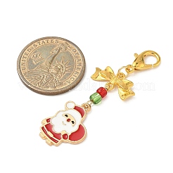 Décorations de pendentif en alliage d'émail sur le thème de noël&nbsp;HJEW-JM04049-02
