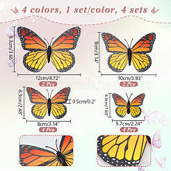 4 Satz 4 Farben PVC künstliche Schmetterling Wanddekorationen&nbsp;DIY-NB0012-50