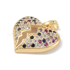 Colgante micropavé cubic zirconia de latón&nbsp;KK-P273-10B-G