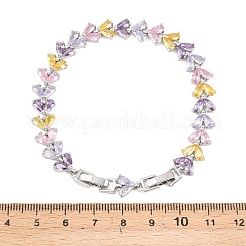 Bracelets de tennis en laiton platine sertis de micro-pavés de zircone cubique&nbsp;BJEW-B160-13P