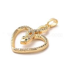 Pendentifs avec zircon cubiques à micro-pavés en laiton&nbsp;KK-C108-01A-G