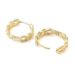 Orecchini a cerchio con ciondolo a catena in ottone per donna&nbsp;LS-EJEW-F347-02G-02