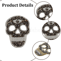 8 pezzo di strass hotfix a forma di teschio in 4 stili (adesivo hot melt sul retro)&nbsp;DIY-GF0014-21